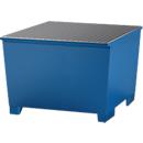IBC-Station ASECOS, Stahl, mit Gitterrost u. Staplerschuhen, 1000 l Auffangvolumen, B 1350 x T 1300 x H 918 mm, lackiert