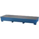 IBC-Station ASECOS, Stahl, mit Gitterrost u. Staplerschuhen, 1000 l Auffangvolumen, B 3280 x T 1300 x H 420 mm, lackiert