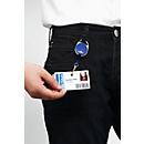 ID card holder Jojo Style, with metal spring hook, 1 piece, dark blue