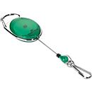 ID card holder Jojo Style, with metal spring hook, 1 piece, green