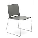 ILike stacking chair, with plastic glides, chrome-plated frame, grey, 4 pcs.