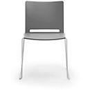 ILike stacking chair, with plastic glides, grey aluminium painted frame, grey, 4 pcs.