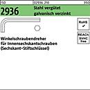 Inbussleutels ISO 2936 inbus SW 6 gehard staal verzinkt 50S