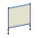 Infectiebeschermingsframe 5903 voor fetra-transportinrichtingen, staalbuis/PVC-folie, briljantblauw RAL 5007/transparant, L 1260 x B 49 x H 1410 mm