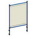 Infectiebeschermingsframe 5940 voor fetra-transportinrichtingen, stalen buis/PVC-folie, briljantblauw RAL 5007/transparant, L 916 x B 49 x H 1410 mm