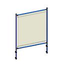 Infektionsschutzrahmen 5942 für fetra Transportgeräte, Stahlrohr/PVC-Folie, brillantblau RAL 5007/glasklar, L 1066 x B 49 x H 1410 mm