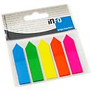 INFO Haftstreifen Page Marker, 12 mm x 50 mm, 5 x 25 Blatt, Pfeil