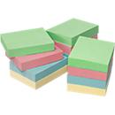INFO sticky notes, recycled paper, 50 x 40 mm, 12 x 100 sheets, blank, coloured