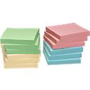 INFO sticky notes, recycled paper, 75 x 75 mm, 12 x 100 sheets, blank, coloured