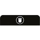 Informatiebord voor Rubbermaid configureerbaar recyclingstation, voor 125 liter containerunit, B 610 x H 203 x D 20 mm, restafval, zwart