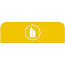 Informatiebord voor Rubbermaid configureerbaar recyclingstation, voor 57 liter containerunit, B 367 x H 203 x D 20 mm, kunststof, geel