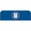 Informatiebord voor Rubbermaid configureerbaar recyclingstation, voor 87 liter containerunit, B 489 x H 203 x D 20 mm, papier, blauw