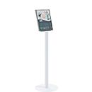Informatiestand Paperflow, A4, voor staand &amp; liggend formaat, met verzonken greep, bestand tegen ontsmettingsmiddelen, staal/polystyreen, wit