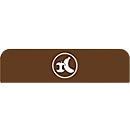 Information board for Rubbermaid configurable recycling station, for 125 liter container unit, W 610 x H 203 x D 20 mm, biowaste, brown
