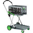Inklapbare trolley CLAX®- met vouwkrat - 46 L - grijs/groen