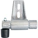 Installation bracket for STABILO® Professional round pipe ladder rail for shelves, with end stop on the left side