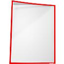 Insteekhoes, magnetisch, PET-folie, A4 horizontaal/verticaal, rood, 5 stuks