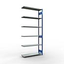Insteekstelling MULTIplus250 Express - aanbouwsectie - B 1300 x D 400 x H 3000 mm - 7 legborden - draagvermogen 250 kg - staal - lichtgrijs