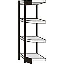 Insteekstelling Stora 100, open hoekkast bouwdeel, 4 legborden, B 370 mm + diepte