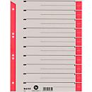 Intercalaires à découper A4 1652 LEITZ®, utilisation universelle, 100 p., rouge
