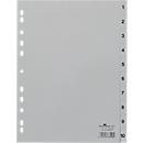 Intercalaires en plastique DURABLE, format A4 portrait, numérotés de 1 à 10, gris