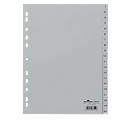 Intercalaires en plastique DURABLE, format A4 portrait, numérotés de 1 à 20, gris