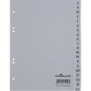 Intercalaires en plastique DURABLE, format A5 portrait, lettres A-Z (20 intercalaires), gris