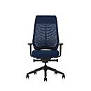 Interstuhl Bürostuhl Joyceis3 JC216, mit Armlehnen, Synchronmechanik, Flachsitz, Netzrücken, blau/schwarz
