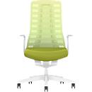 Interstuhl office chair PUREis3, fixed armrests, 3D auto-synchronised mechanism, contoured seat, mesh back, May green/white