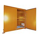 Isolierter Regalcontainer BAUER CEH 29-2 IBC, Stahl, Doppelflügeltor, B 3220 x T 1500 x H 3510 mm, orange