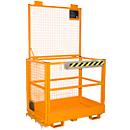 Jaula de trabajo para carretillas elevadoras tipo MB-II Bauer*, para 2 personas, hasta 300 kg, L 1040 x A 1300 x H 2155 mm, amarillo-naranja RAL 2000