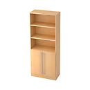 JENA combi-boekenkast, 5 OH, 3 open vakken + 2 deuren, B 800 x D 420 x H 2004 mm, ahorndecor