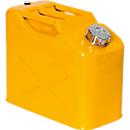 Jerrycan de sécurité, en tôle d'acier, 10 l, L 170 x P 340 x H 280 mm, bouchon à vis, valve de ventilation, jaune