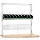 Jeu de cadres de réception Bott verso A6, pour établi verso, plateau perforé, 10 bottBox, L 1350 x P 435 x H 1357 mm, tôle d'acier, RAL 7035 gris clair