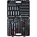 Jeu de clés à douille KS-Tools, 1/4"+3/8"+1/2", à six pans, 255 pièces, dans un coffret de transport noir