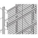 Juego de pared trasera de rejilla GRM 4, Altura de estantería 3600 x longitud de estantería 1800 mm