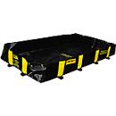 Justrite Bac à fuites pliable, carrossable, H 3050 x L 3860 mm, jusqu'à 4069 L, noir