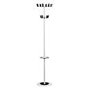 Kapstok Paperflow®, 12 haken, met parapluhouder &amp; lekbak, B 350 x D 350 x H 1750 mm, staal, wit-zwart