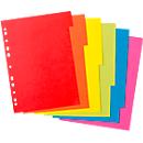 Kartonnen index Herlitz, A4, blanco tabbladen, Europerforatie, gerecycleerd karton, 1 set van 6 stuks met 6 kleuren