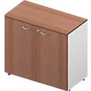 Kast ARLON OFFICE, 2 ordnerhoogten, afsluitbaar, B 900 x D 450 x H 816 mm, Canaletto notenpatroon/wit