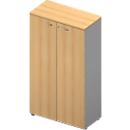 Kast ARLON OFFICE, 4 ordnerhoogten, afsluitbaar, B 900 x D 450 x H 1600 mm, beukenpatroon/aluminium