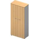 Kast ARLON OFFICE, 5 ordnerhoogten, afsluitbaar, B 900 x D 450 x H 2000 mm, beukenpatroon/aluminium
