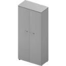 Kast ARLON OFFICE, 5 ordnerhoogten, afsluitbaar, B 900 x D 450 x H 2000 mm, lichtgrijs/aluminium