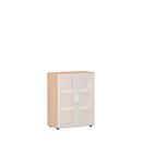 Kast met glazen deuren ALICANTE, 3 ordnerhoogten, B 800 x D 420 x H 1104 mm, beukenpatroon