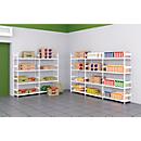 Kast zonder grendel Galva, 4 etages, zonder eindframe, staal met poedercoating, wit, B 750 x D 600 x H 1900 mm