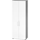 Kasten Breno, 6 OH, afsluitbaar, 28 kg per plank, B 800 x D 420 x H 2156 mm, grafiet/wit