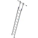 Kastenladder met treden, aluminium, verrijdbaar, 10 treden