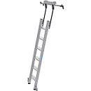 Kastenladder met treden, aluminium, verrijdbaar, 6 treden