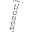 Kastenladder met treden, aluminium, verrijdbaar, 8 treden