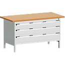Kastenwerkbank cubio KW-1578-2.22, lichtgrau